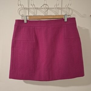 J. Crew Women's Vibrant Pink Wool Mini Skirt (Size US 12)